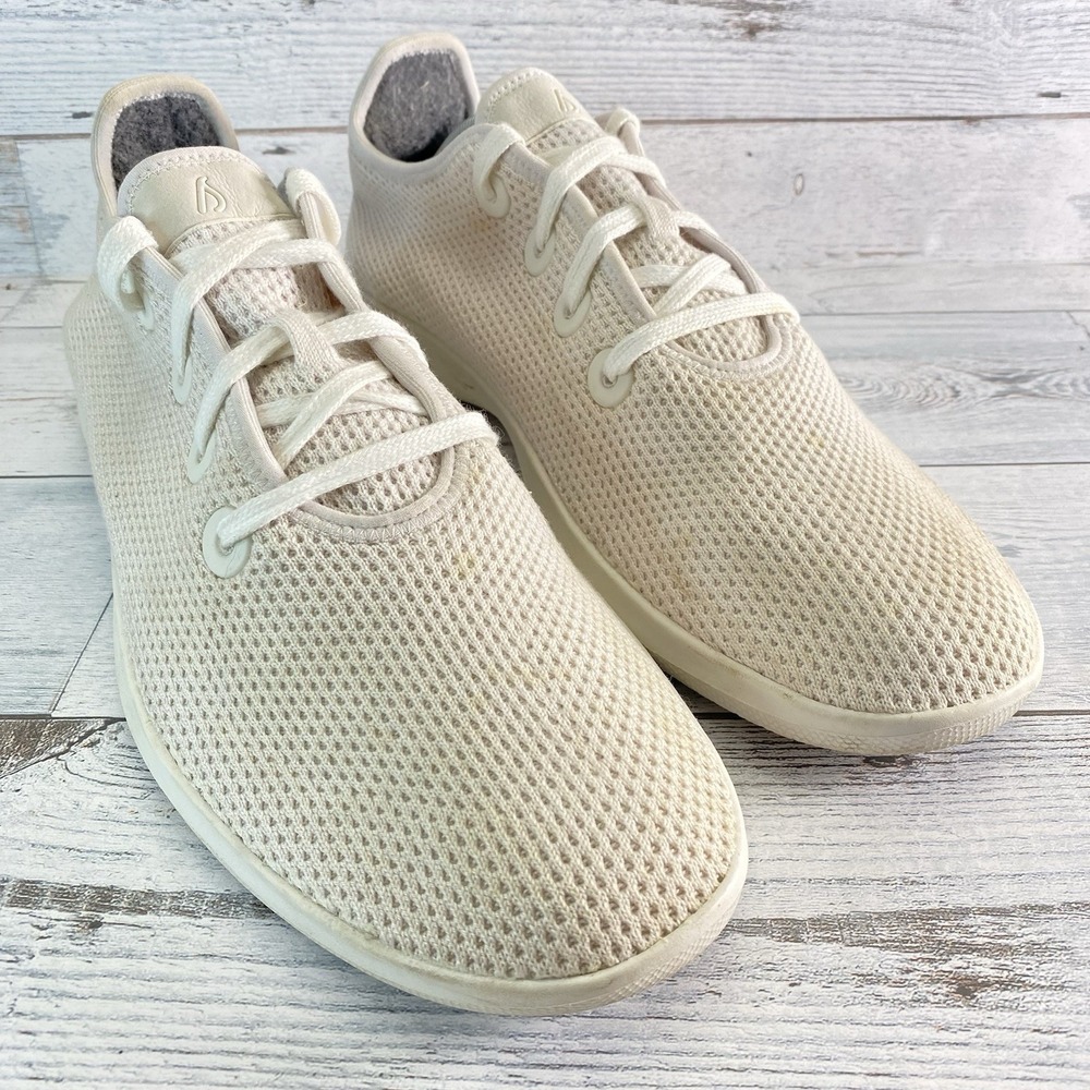 Allbirds Tree Runner Sneakers Mens 12 Beige Wheat Mesh Walking Athletic Casual